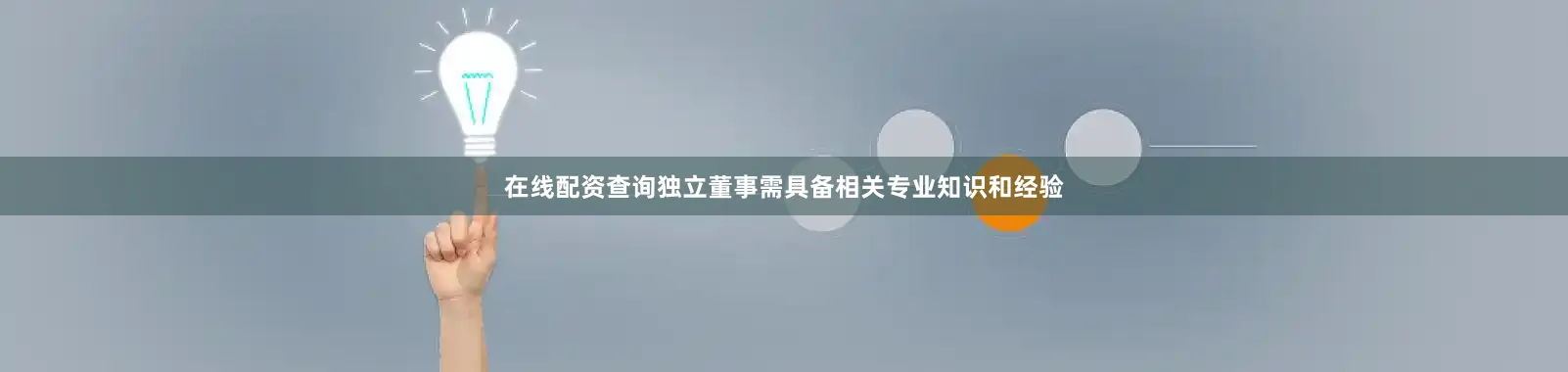 在线配资查询独立董事需具备相关专业知识和经验